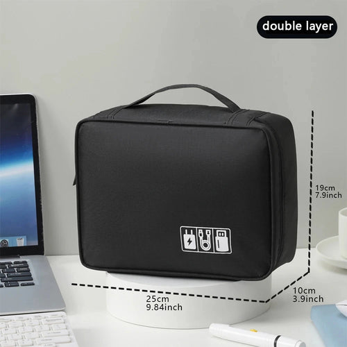 Cable Storage Bag Waterproof Digital Electronic Organizer Portable USB